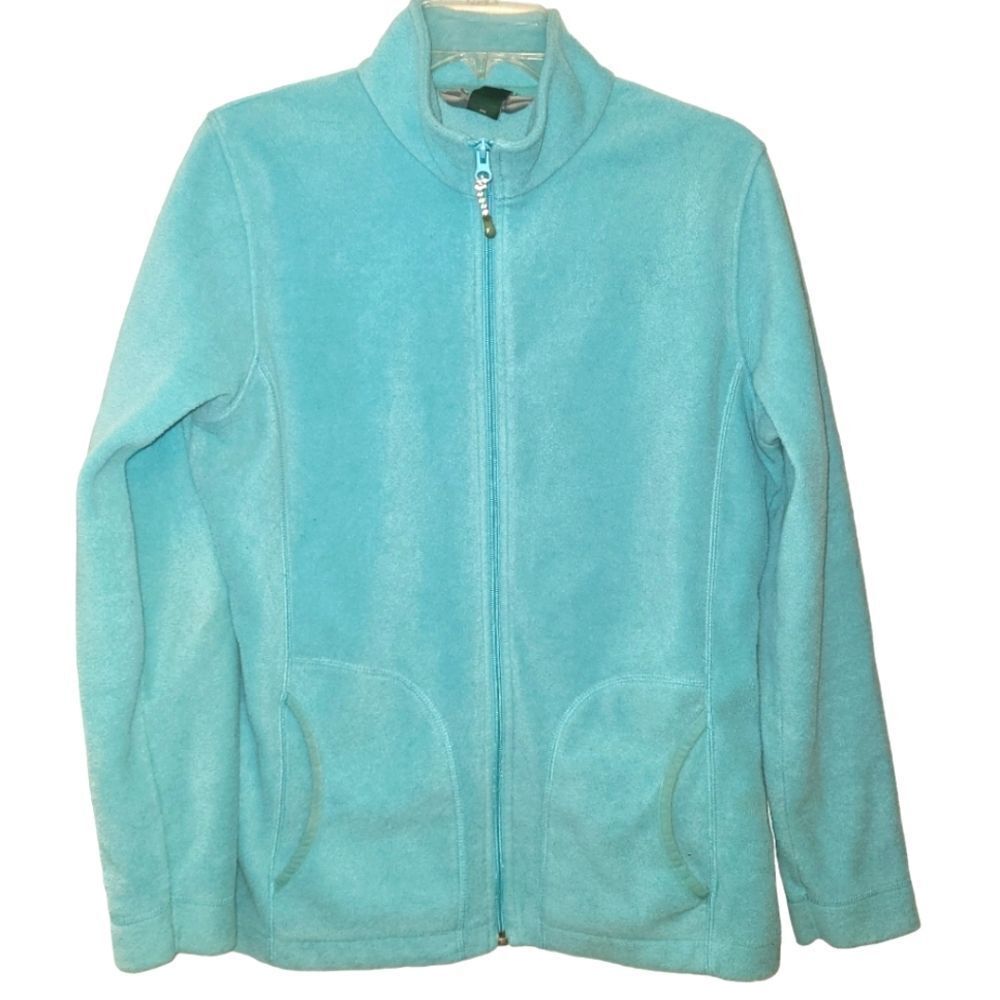 Woolrich Aqua Blue Fleece Zip Front Jacket